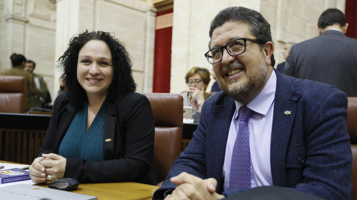 El presidente del grupo parlamentario Vox junto a la parlamentaria Luz Belinda