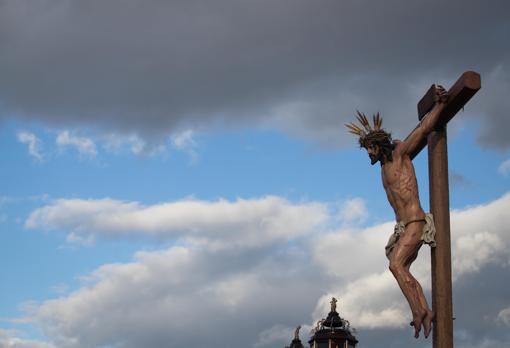 El Cristo de la Oración y Caridad, en su paso el Sábado de Pasión