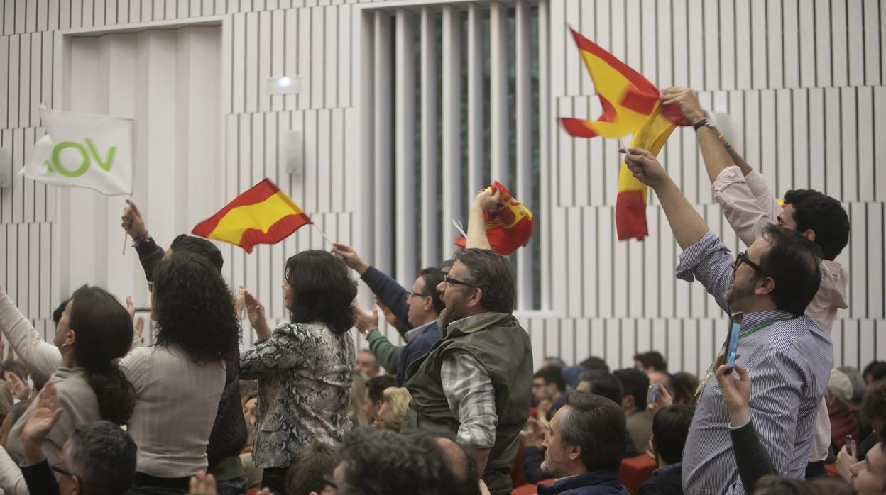 Asistentes al mitin de Vox del pasado martes en Córdoba