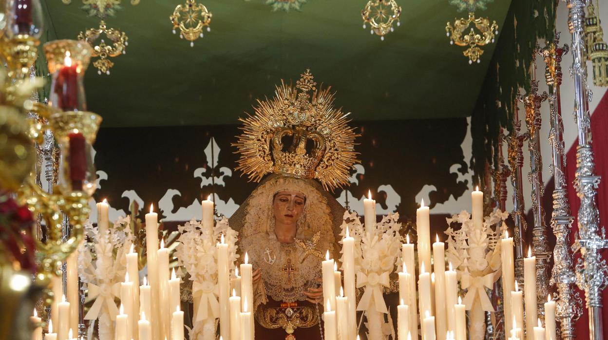 María Santísima de la Esperanza del Valle, en su paso de palio, que no pudo salir a las calles de Córdoba