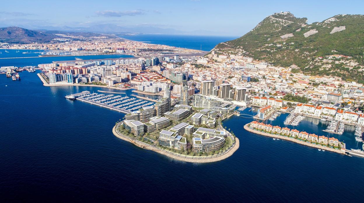 Recreación virtual del proyecto Victoria Keys en la zona oeste de Gibraltar