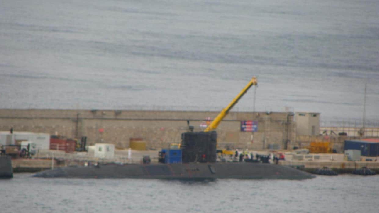 Imagen de un submarino sometido a reparaciones el pasado mes de septiembre en la base naval de Gibraltar