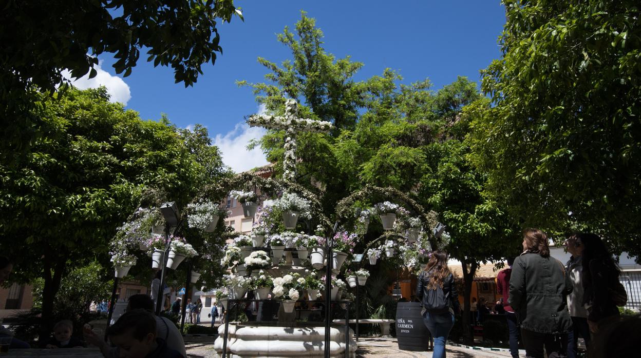 Cruz de mayo de la cofradía del Císter en la plaza del Cardenal Toledo