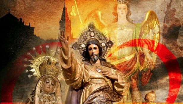 El cartel de la procesión extraordinaria del Sagrado Corazón, al detalle