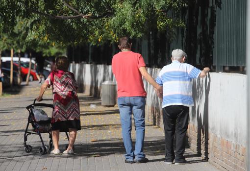 Dos personas mayores y un joven dan un paseo en Levante