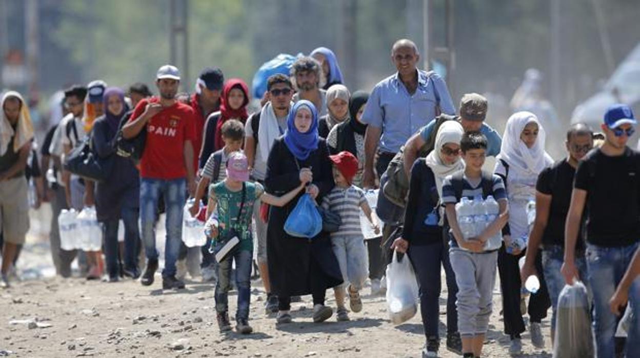 Refugiados sirios en una imagen de archivo