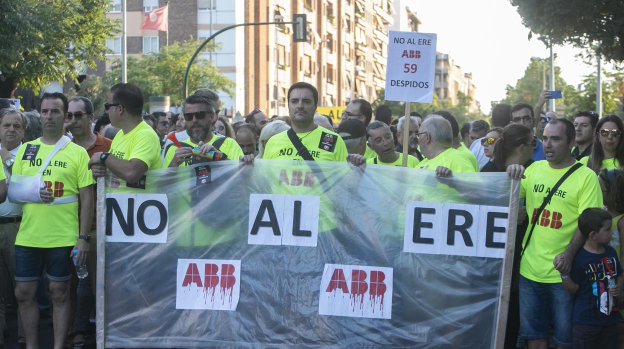 Manifestación de empleados de ABB el pasado lunes