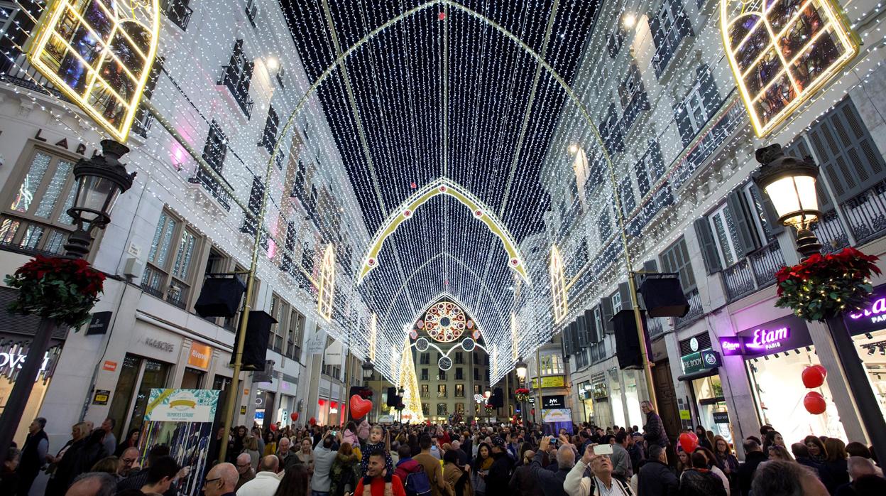Iluminación navideña en la calle Larios de Málaga
