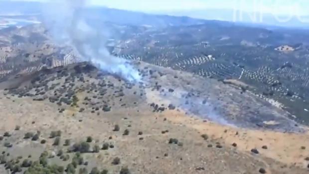 Estabilizado un incendio forestal cerca del pantano de Iznájar (Córdoba), limítrofe con Cuevas de San Marcos