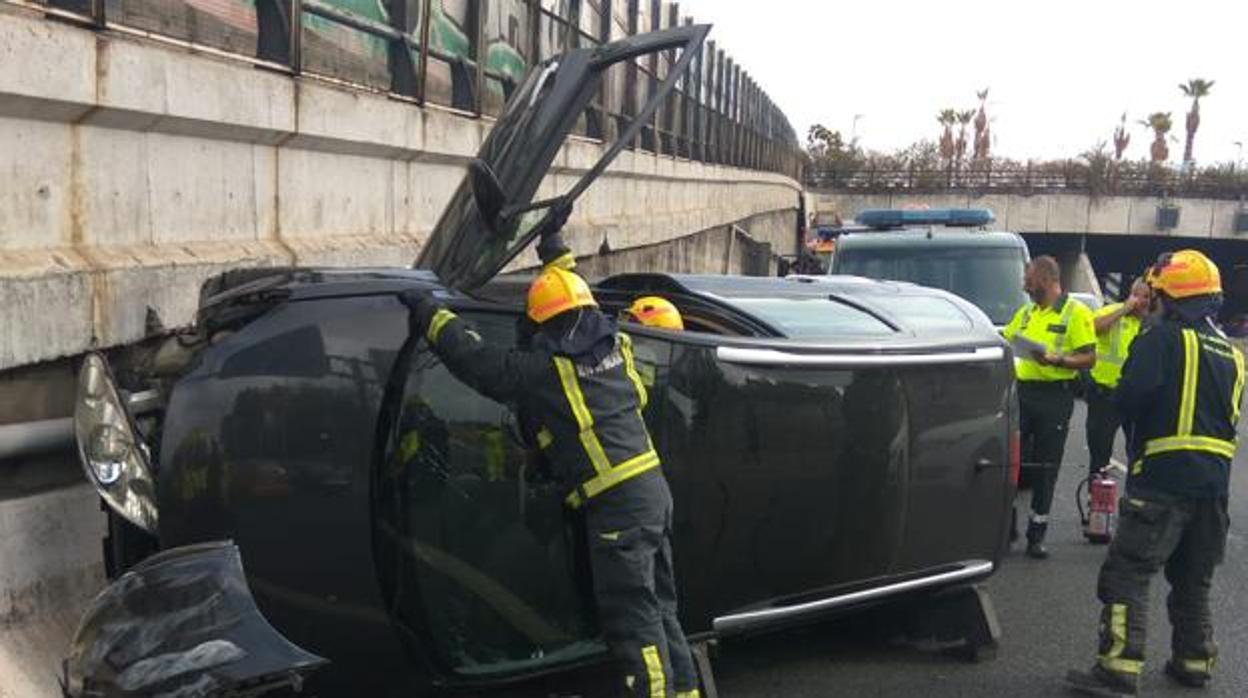 Coche accidentado en Málaga