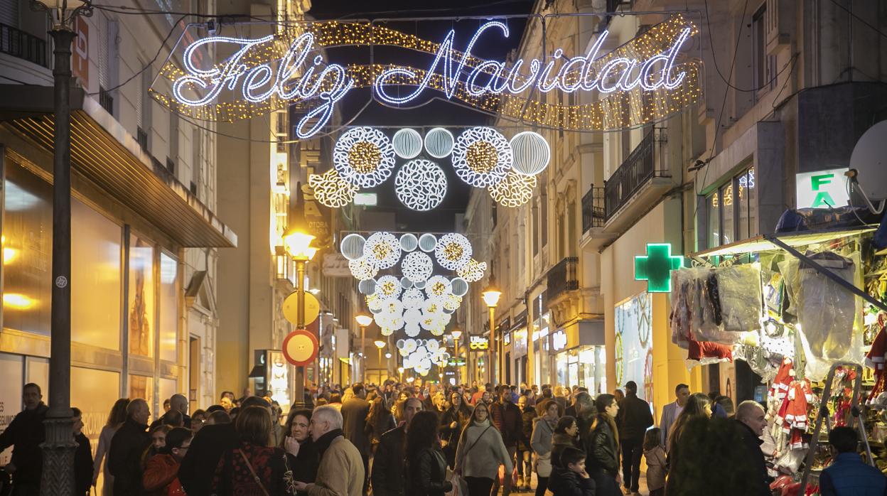 Alumbrado de Navidad del pasado año en el centro