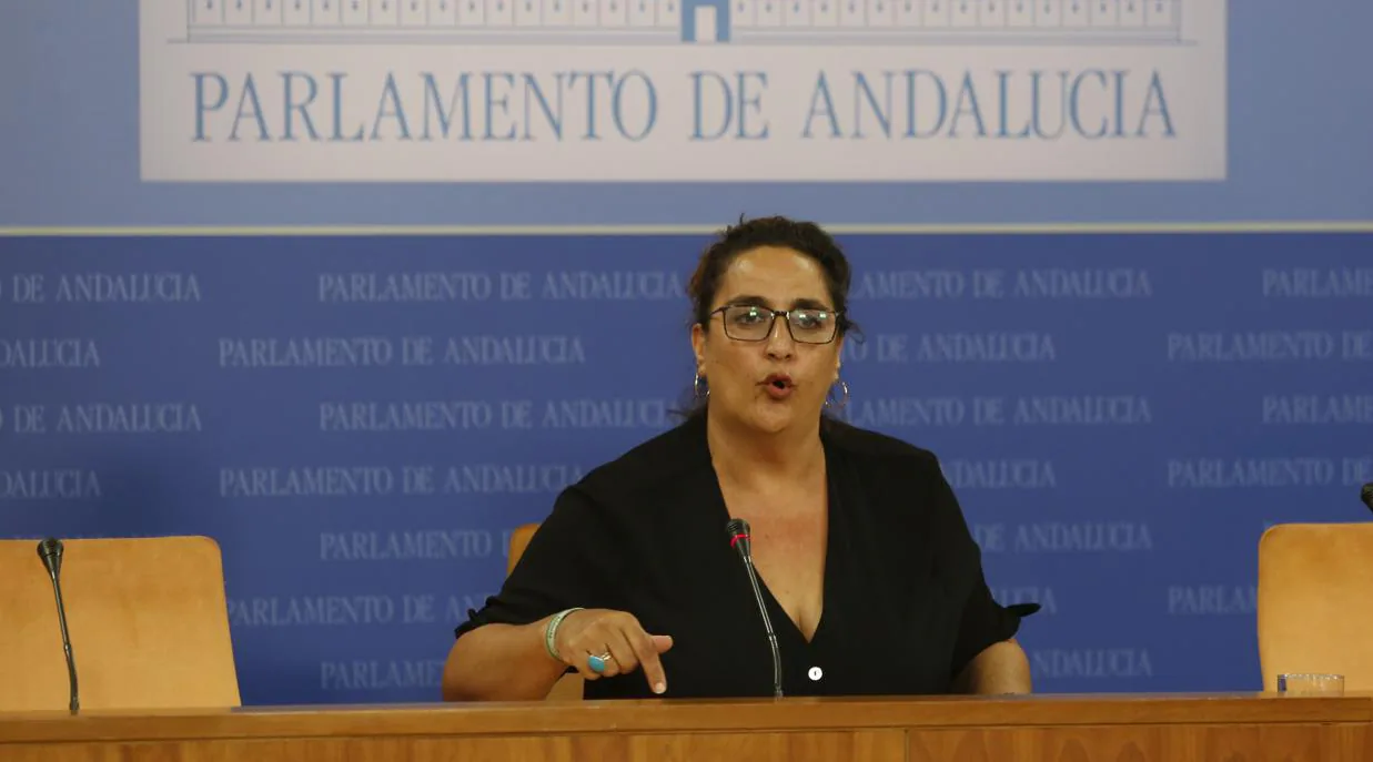 La portavoz adjunta de Adelante Andalucía, Ángela Aguilera