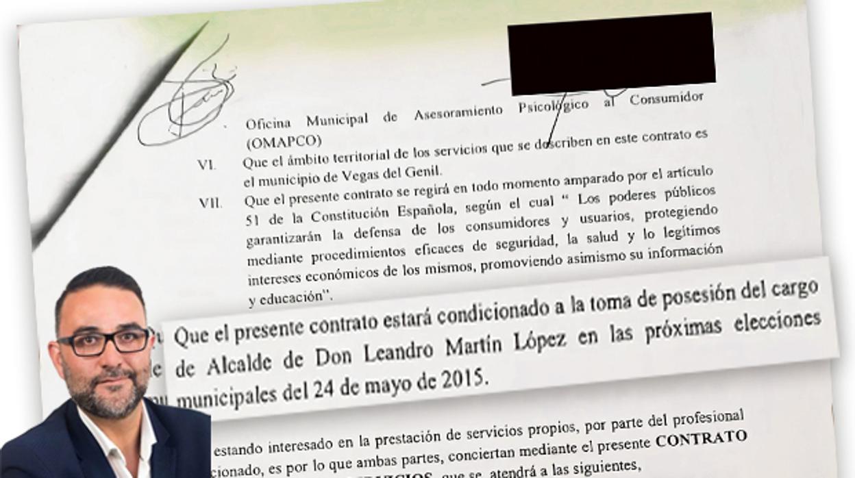 Contrato por el que Leandro Martín prometió a un vecino de Vegas del Genil (Granada) que lo contrataría si resultaba elegido alcalde en las elecciones de mayo de 2015