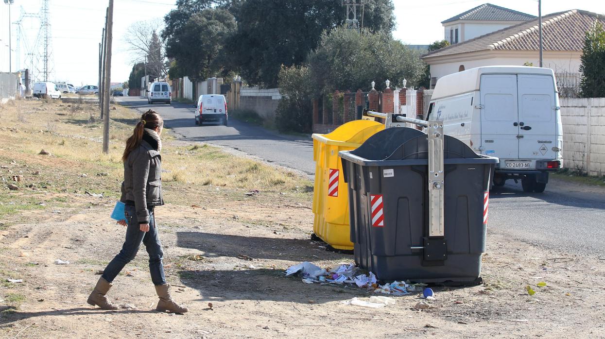 Contenedores en una zona descuidada de la capital