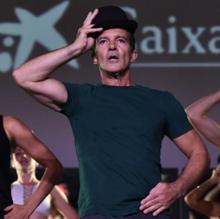 Antonio Banderas durante uno de los ensayos de «A Chorus Line», la obra inaugural