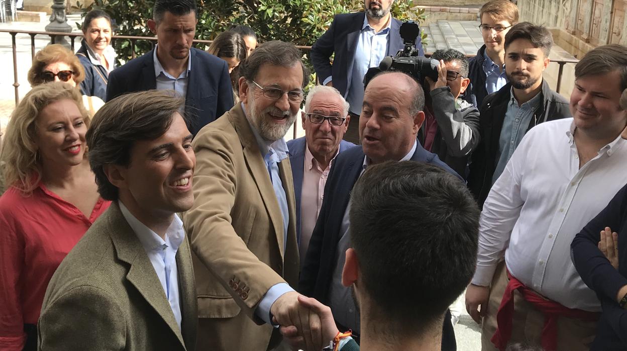 El expresidente Mariano Rajoy a su llegada al Museo de la Ciudad de Antequera