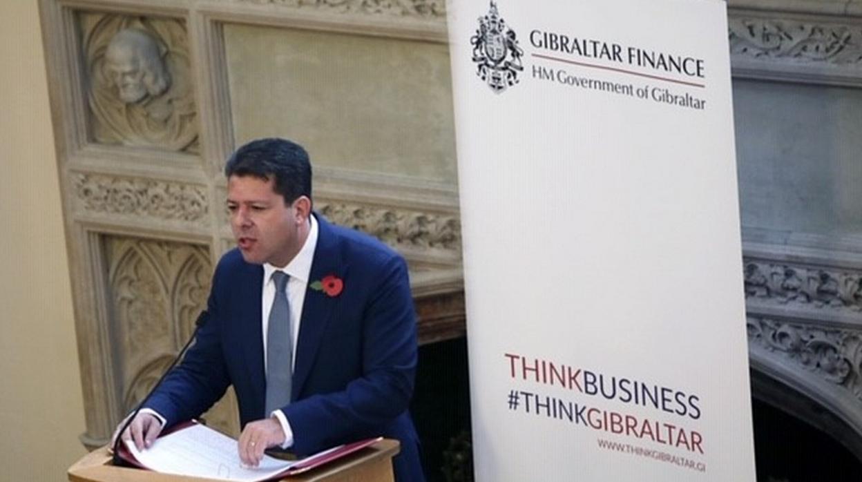 Fabian Picardo, durante su intervención en Londres con motivo del Día de Gibraltar