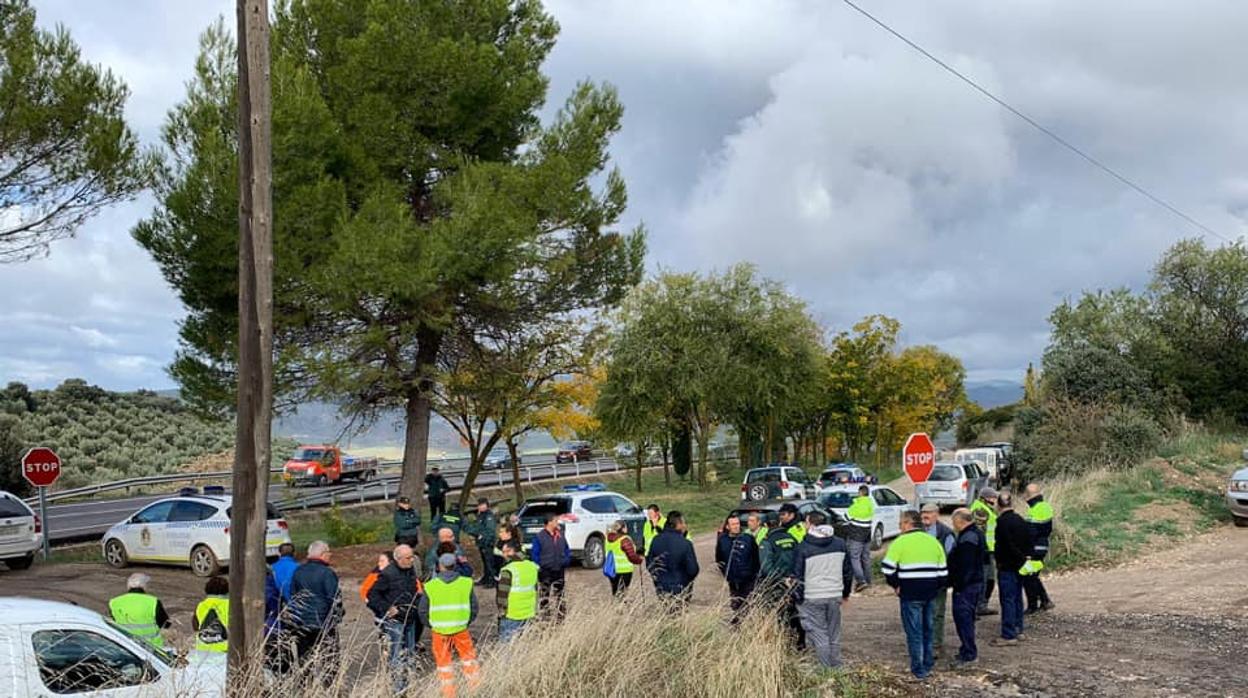 Participantes en la búsqueda del anciano desaparecido el Villanueva del Arzobispo