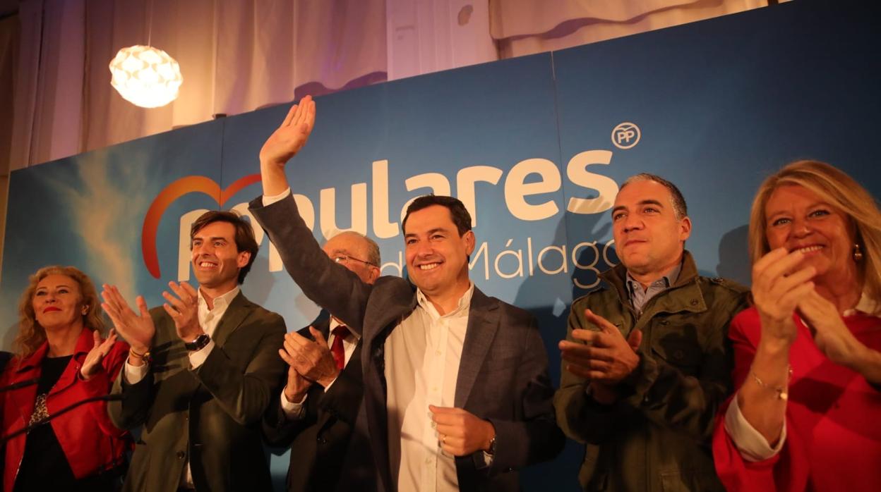 Juanma Moreno en el acto de cierre de campaña en Málaga