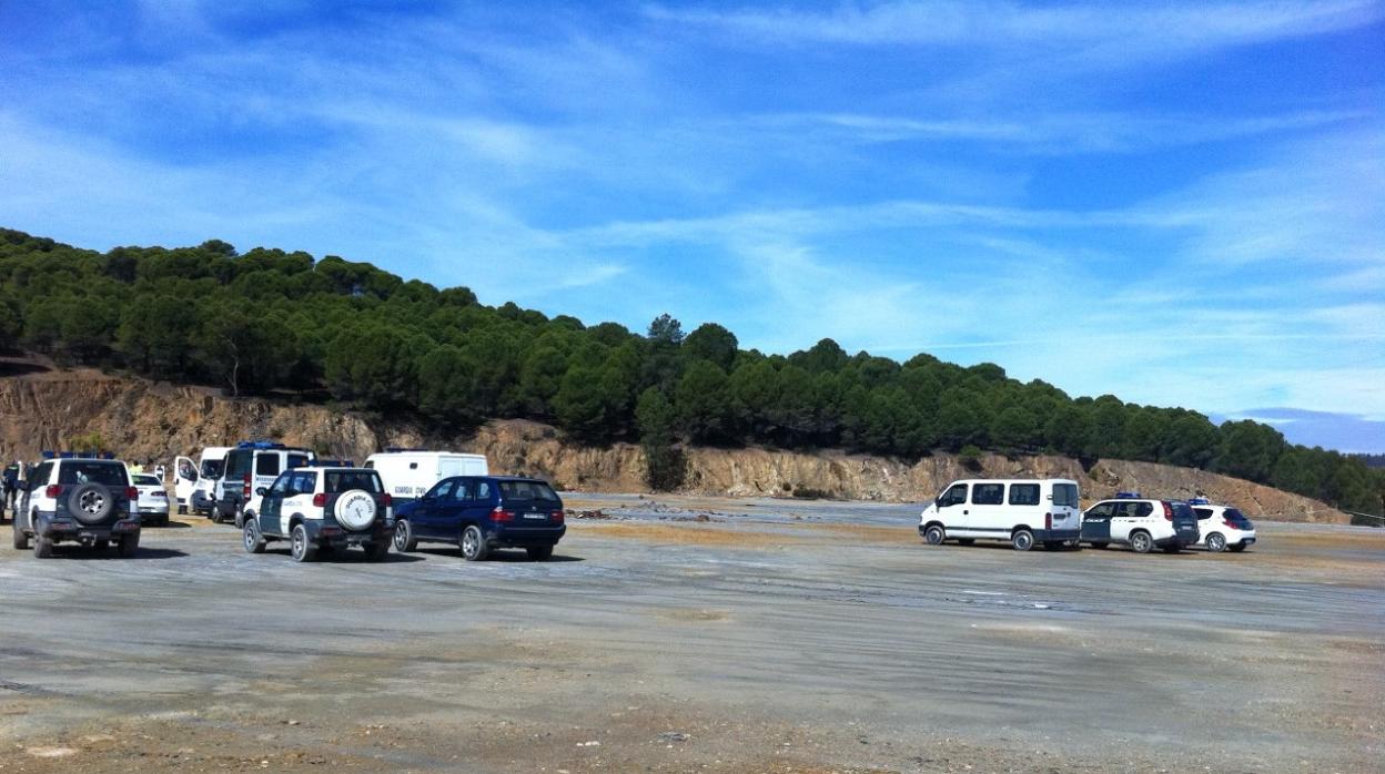 Zona en la que se realizan los ejercicios de tiro en la Cuenca minera de Huelva