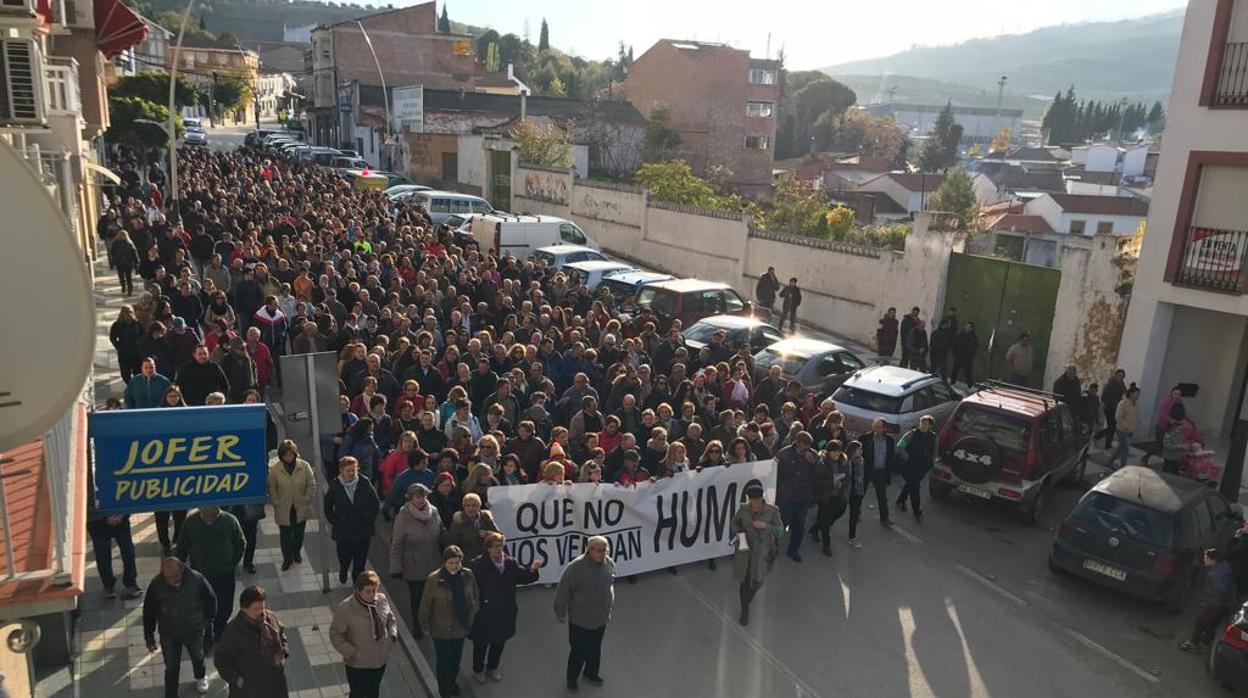 Acto de protesta contra la contaminación del municipio