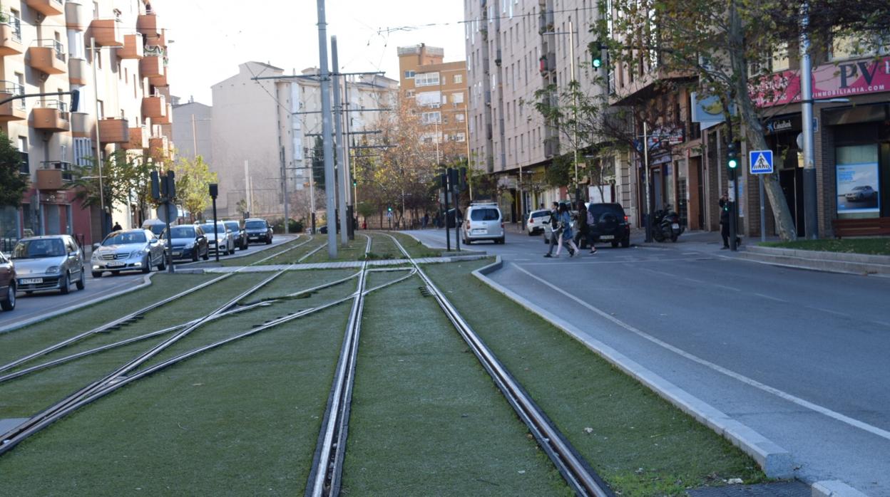 Tramo del tranvía de Jaén