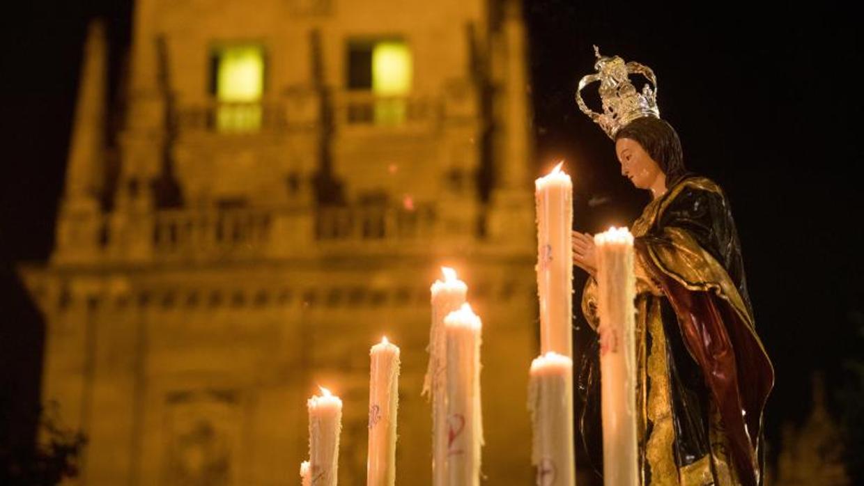 La Inmaculada Concepción llegando a la Catedral el año pasado