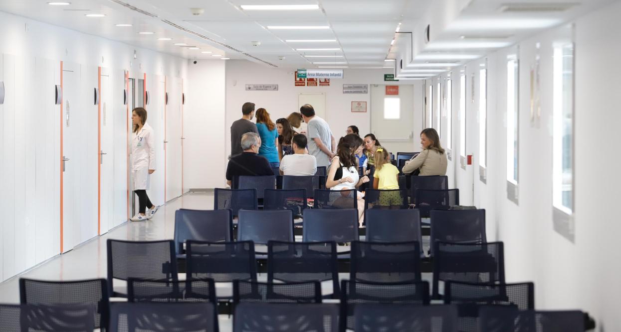 Sala de espera del centro de salud de la Avenida de América