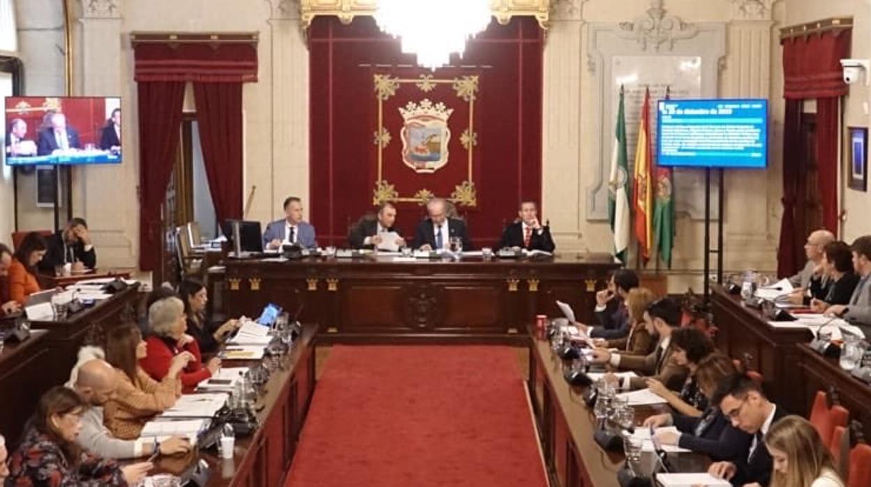 Salón de Plenos del Ayuntamiento de Málaga este viernes