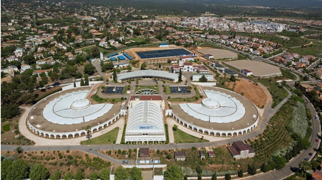 Vista aérea de la estación de tratamiento de aguas de Villa Azul