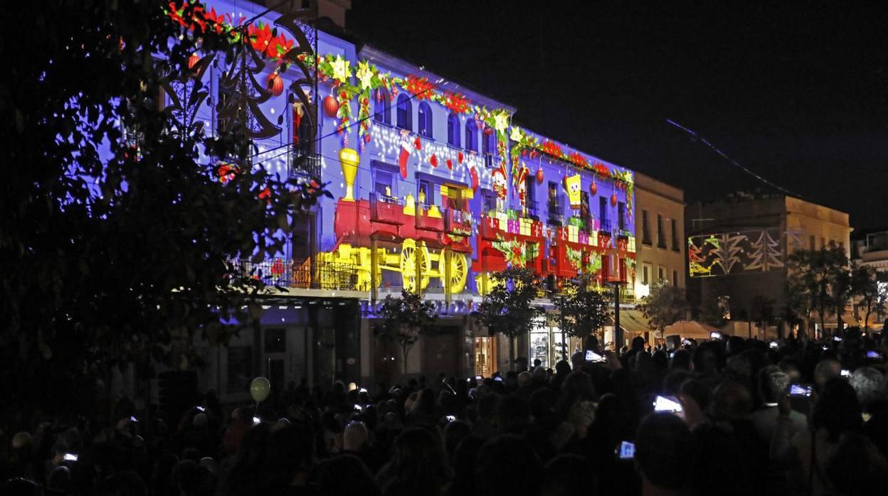 Uno de los pases del mapping navideño de Córdoba