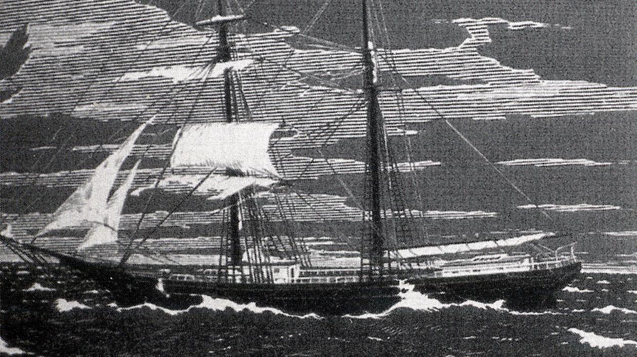 Grabado de la época del barco «Mary Celeste