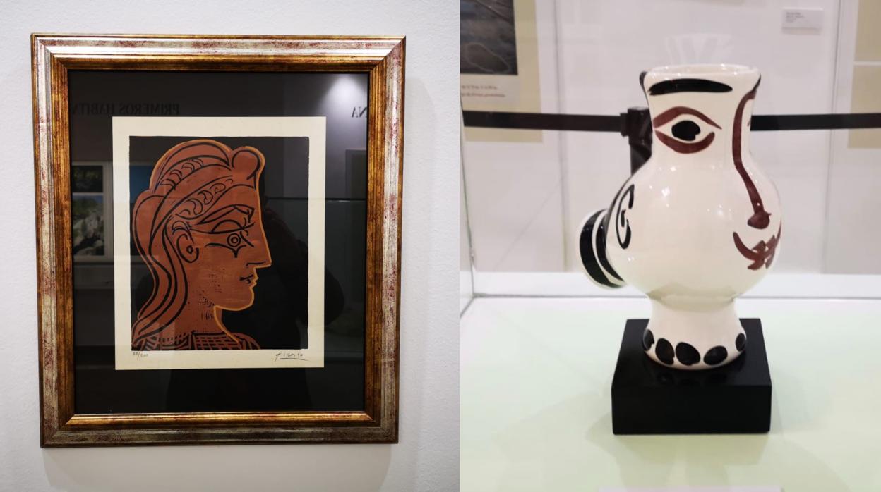 El cuadro y la vasija de Picasso que suplen a las dos venus romanas de Salar.