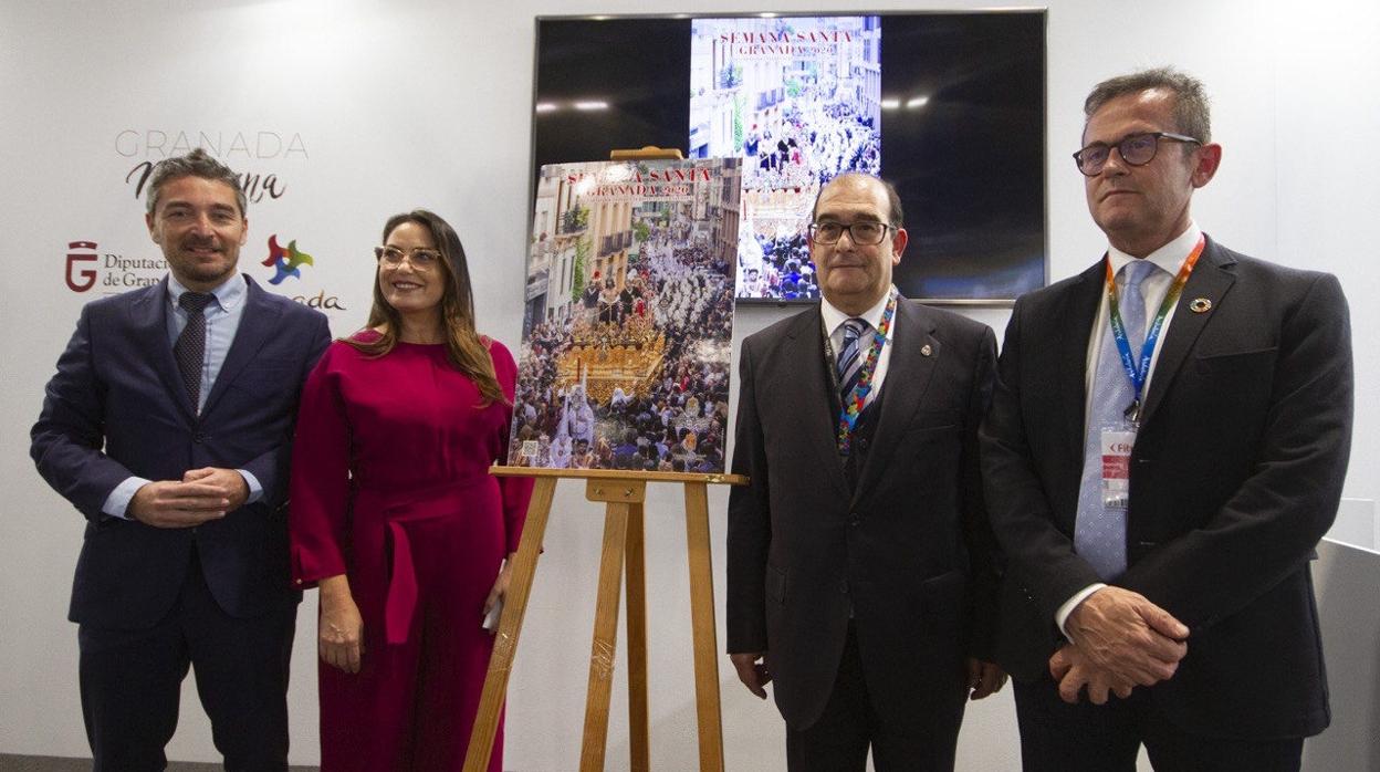 El Ayuntamiento de Granada y la Real Federación de Hermandades y Cofradías han presentado en Fitur el cartel de la Semana Santa de Granada 2020.