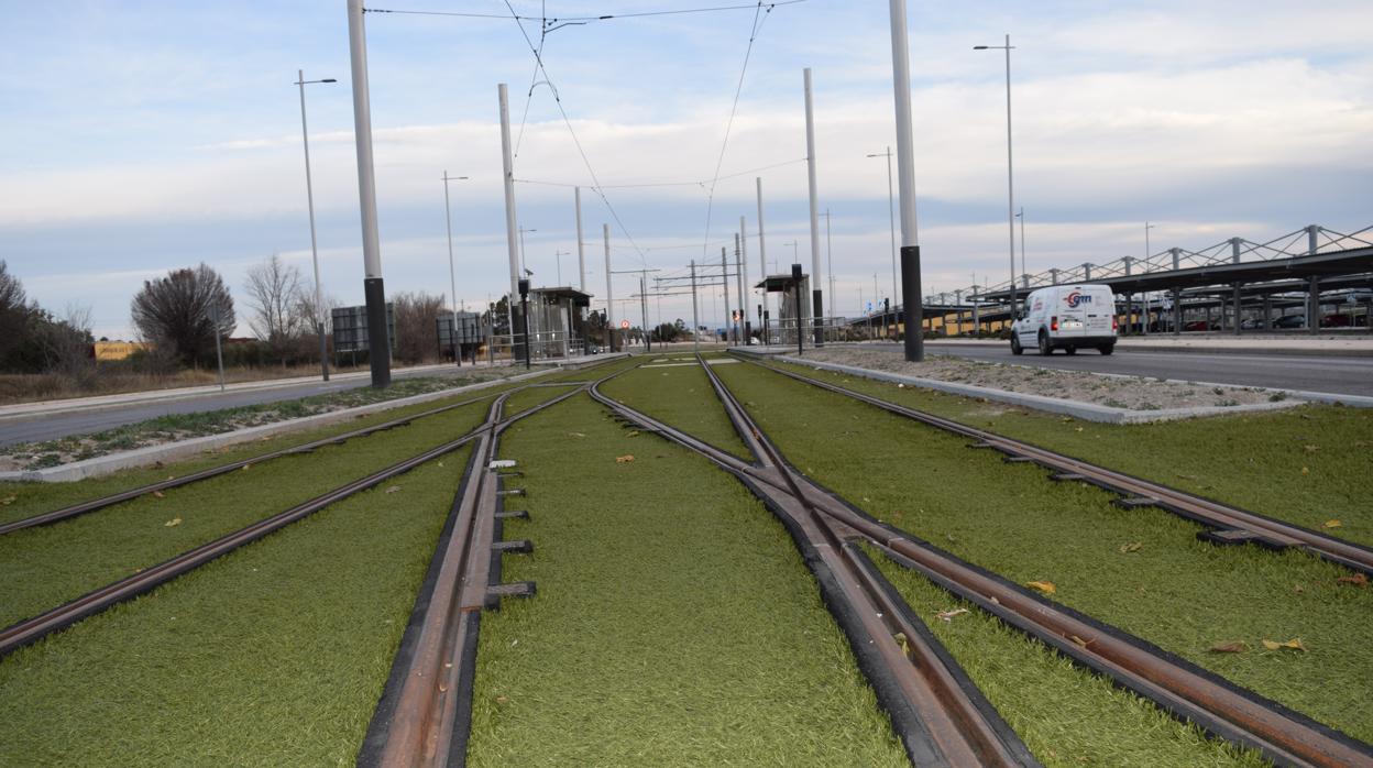 Tramo del tranvía de Jaén