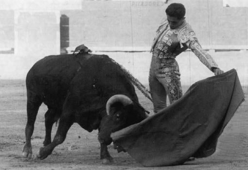 Manuel García «Palmeño», lidiando a un toro en 1962