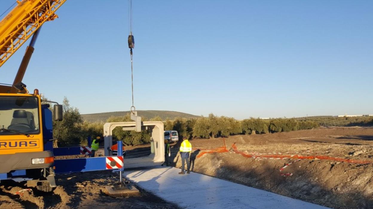 Obras en la variante de Lucena, hace dos años