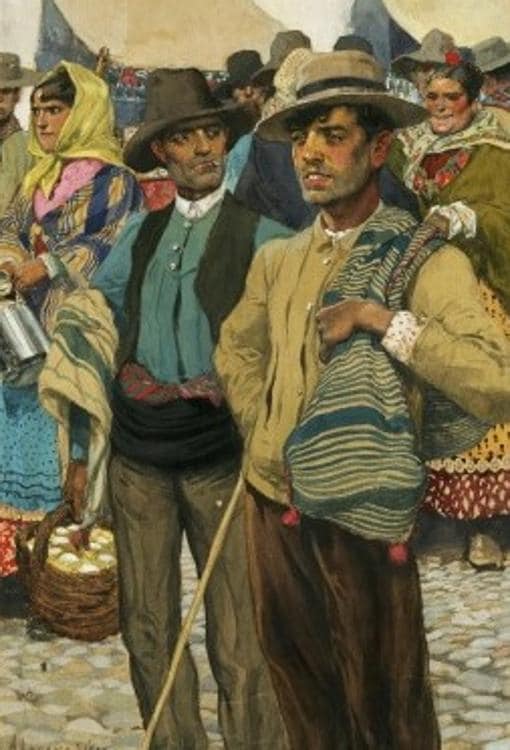 «Escenas del año. Las primeras ferias», acuarela de Adolfo Lozano Sidro en 1917