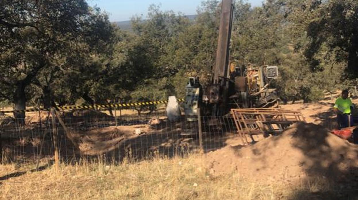 Trabajos de perforación de Minera Águilas el pasado otoño en Los Pedroches