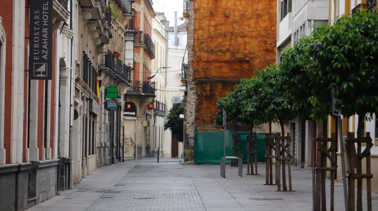 Un calle vacía del centro de Córdoba