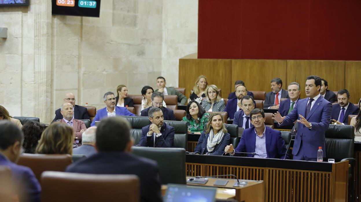 Imagen de la Cámara andaluza durante un pleno parlamentario