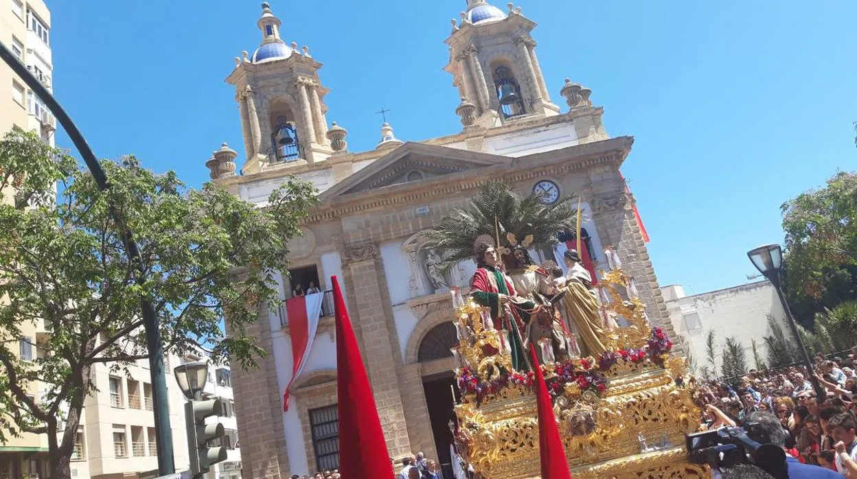 Salida de la hermandad de la Paz de San José el pasado Domingo de Ramos de 2019