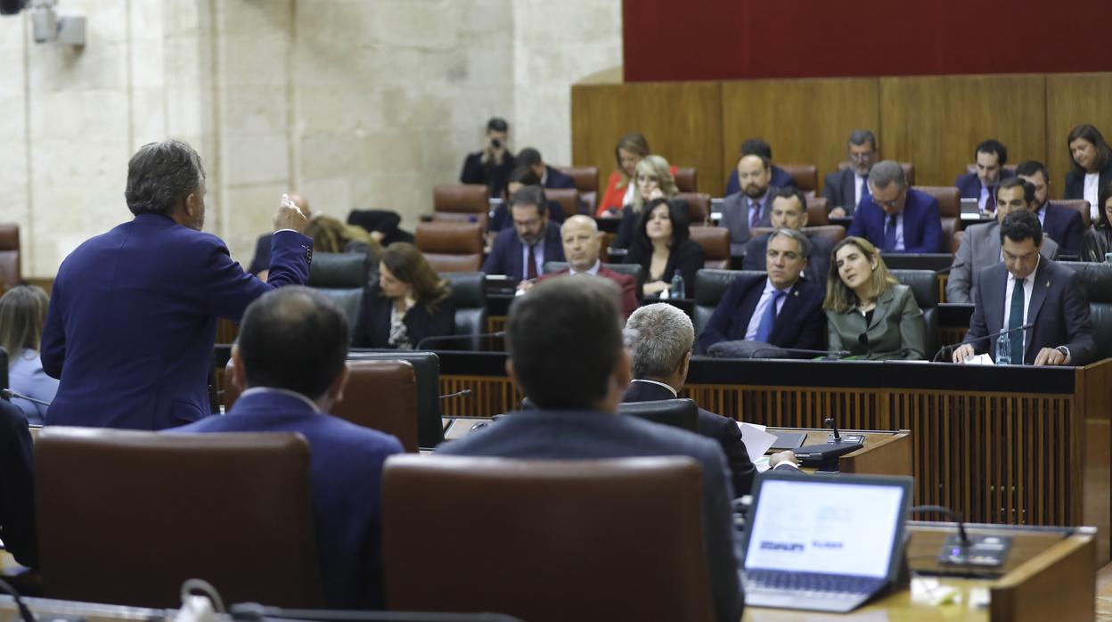 Imagen de la bancada del PP en el último pleno celebrado en el Parlamento andaluz