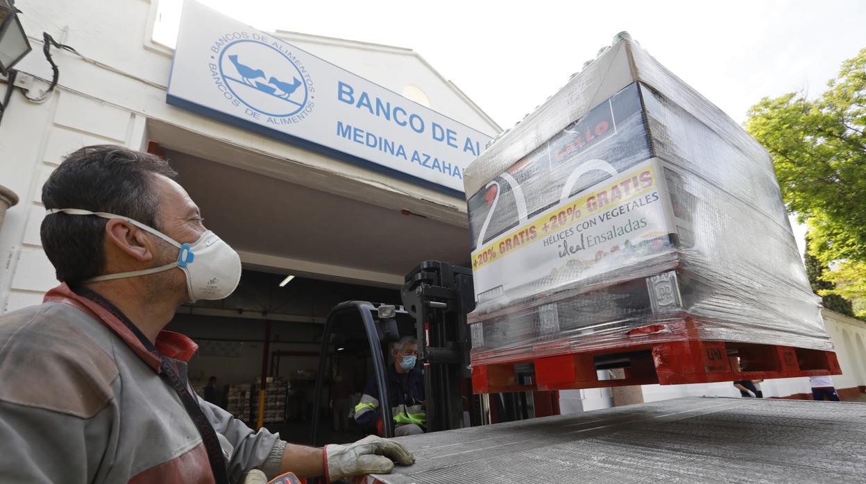 Entrega de comida en el Banco de Alimentos de Córdoba