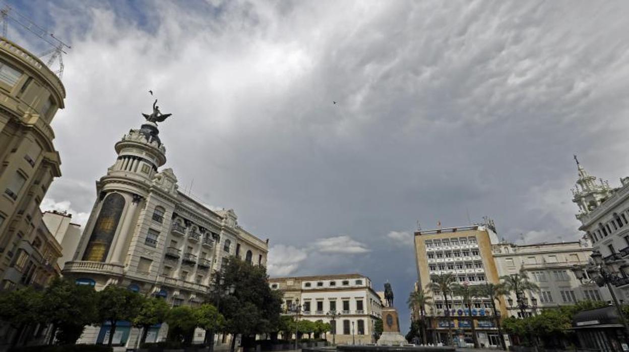 La plaza de las Tendillas tras una tormenta