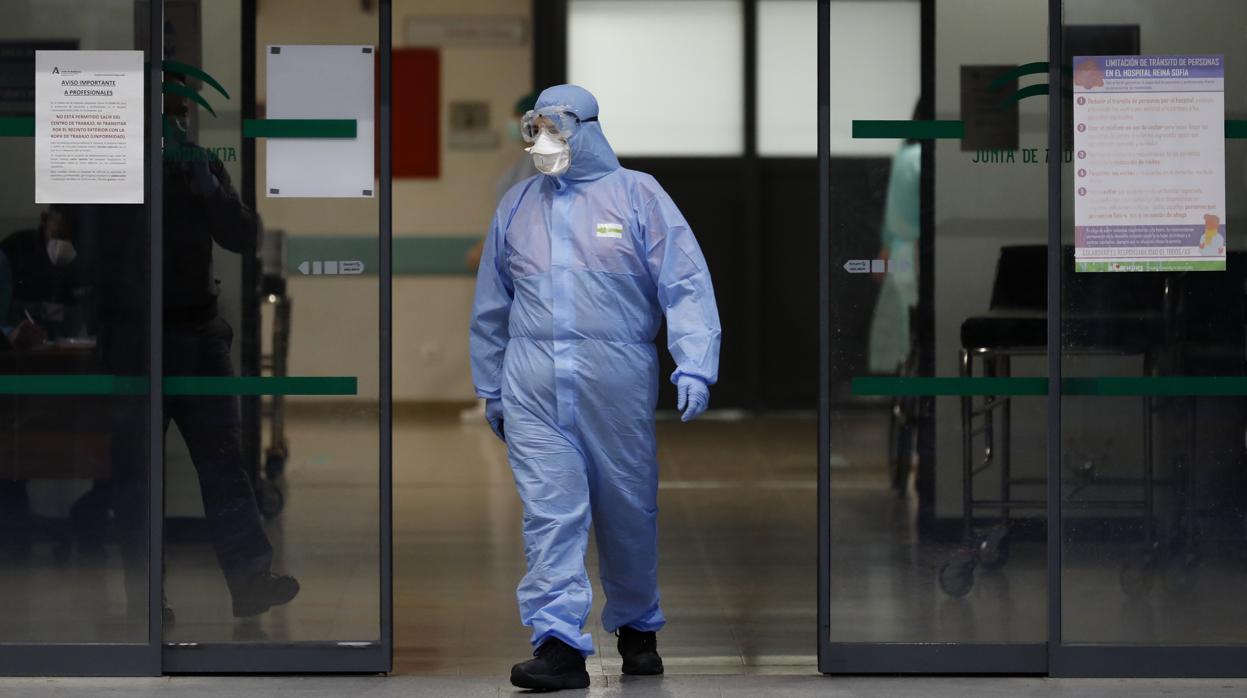 Un sanitario en el Hospital Reina Sofía