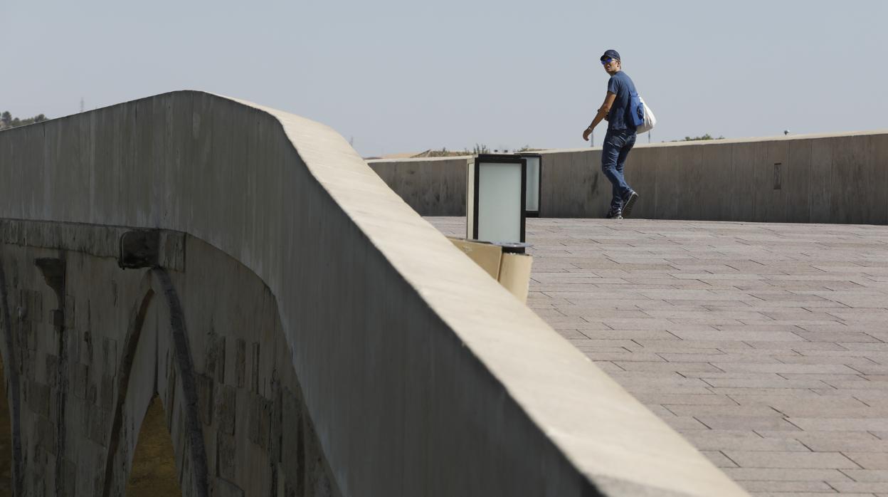 Una persona en el Puente Romano