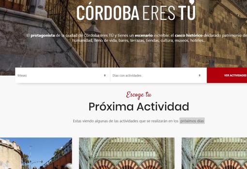 La web municipal «Córdoba eres tú» en la que se pueden hacer las reservas ya