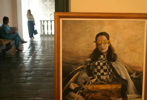 Uno de los cuadros de Marcial Gómez en la exposición en la Diputación de Córdoba en 2004