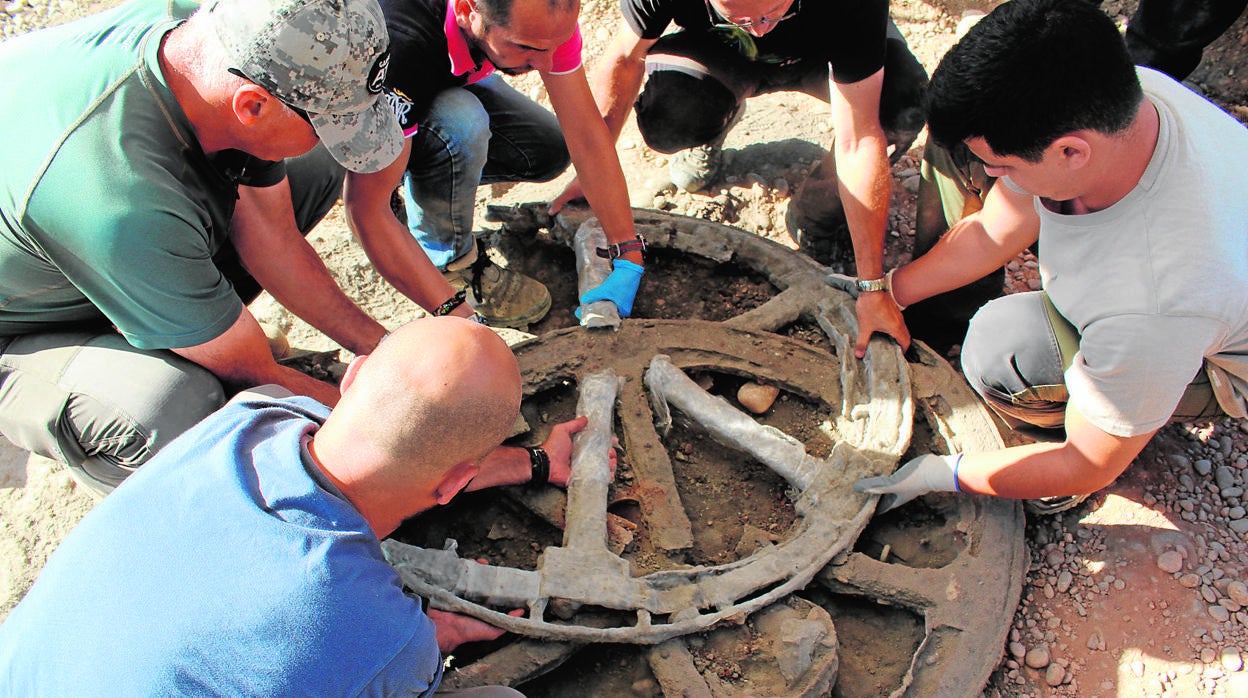 Carro íberoencontrado en 2018 en Montemayor